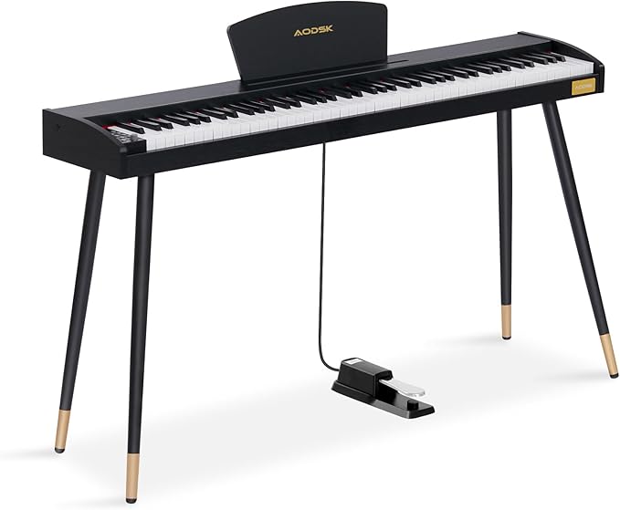 AODSK 88 Keys Digital Piano,Full-size semi weighted key,128 Tones & Rhythms, MIDI/USB Connectivity, Headphone Jack-CubbioJoy