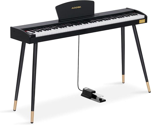 AODSK 88 Keys Digital Piano,Full-size semi weighted key,128 Tones & Rhythms, MIDI/USB Connectivity, Headphone Jack-CubbioJoy