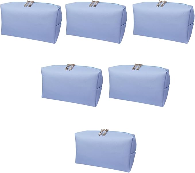 Bridesmaid Proposal Gifts Letter Cosmetic makeup bag bulk for Wedding Party Favors Bachelorette party decorations Toiletry Organizer Bag Makeup Case Gift (6, SkyBlue)-CubbioJoy