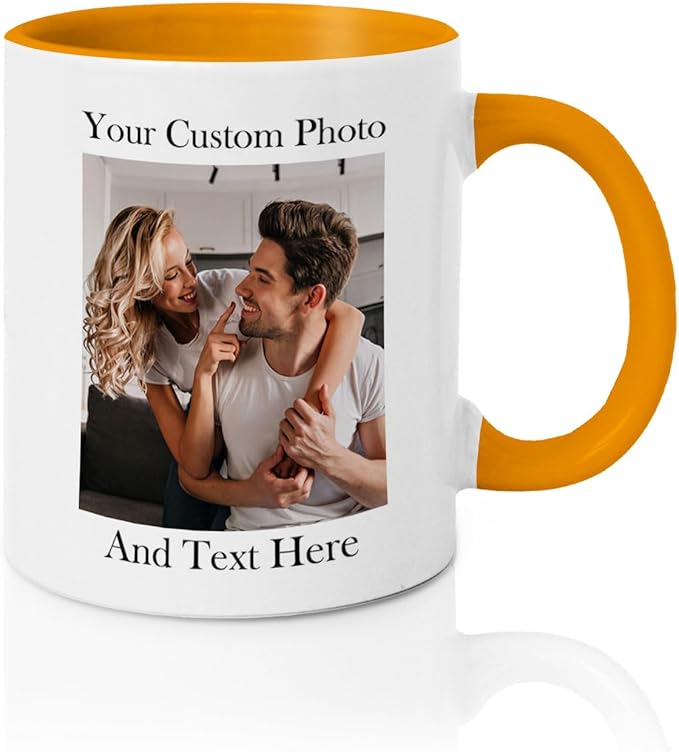 Custom Photo & Text Mug Add Personalized Text, Upload Your Image Personalized 11.5oz Mug Choose From Various Designs The Suitable Gift for Parents (C02 TEXT & PHOTO)-CubbioJoy