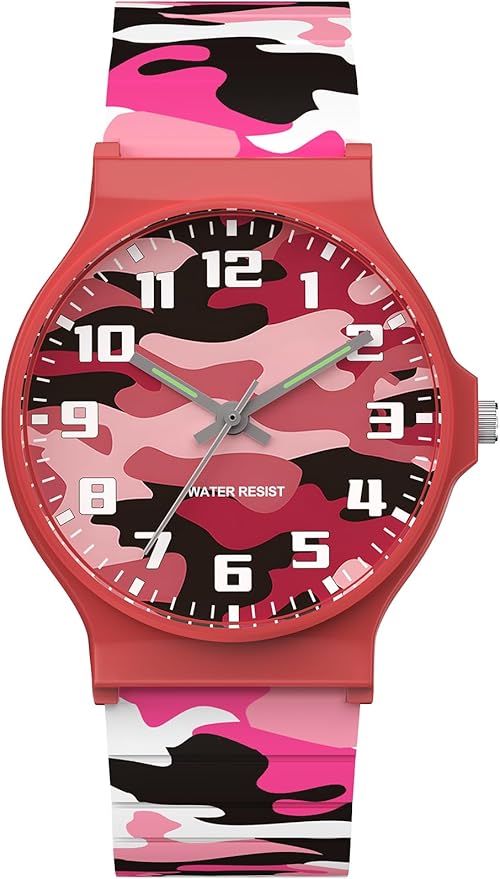 Kids Analog Watch Boys Girls, 30M Waterproof, Sports Watch for Boys, Easy to Read Children's Thin Dial Wrist Watches with Soft Band, for Ages 5-15 Kids Great Birthday Gifts Christmas Day-CubbioJoy