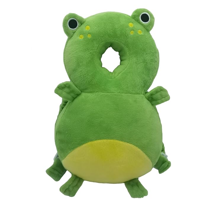 Baby Head Protection Backpack - Soft & Comfortable, Cute Cartoon Design (Q77-Frogs)-CubbioJoy