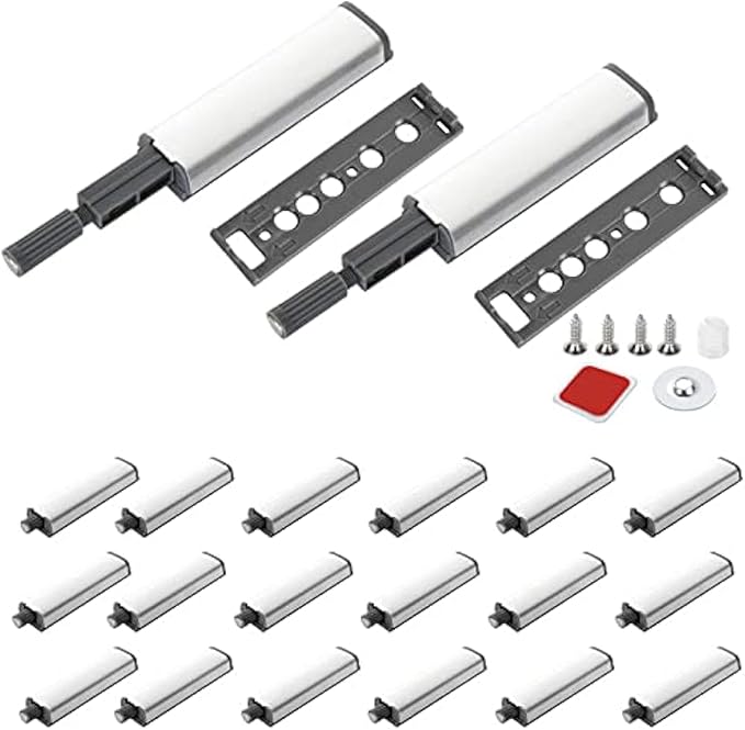 20Pack Push to Open Door Catch, Heavy Duty Touch Latch, Magnetic Push Latches Kitchen Door Push Release Latch for Cabinet for Kitchen Closet Door Closing & Drawer Closure Pop Out-CubbioJoy