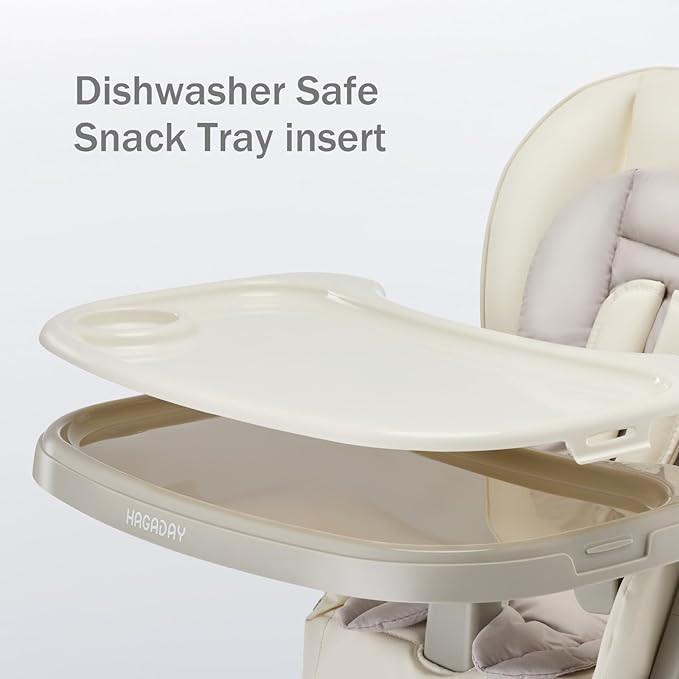 6 in 1 Convertible High Chairs for Babies and Toddlers,Portable High Chair with Dishwasher Tray and 4 Wheel,Booster Seat for Dining Table,Foldable Toddle and Baby Feeding Highchair (White)-CubbioJoy