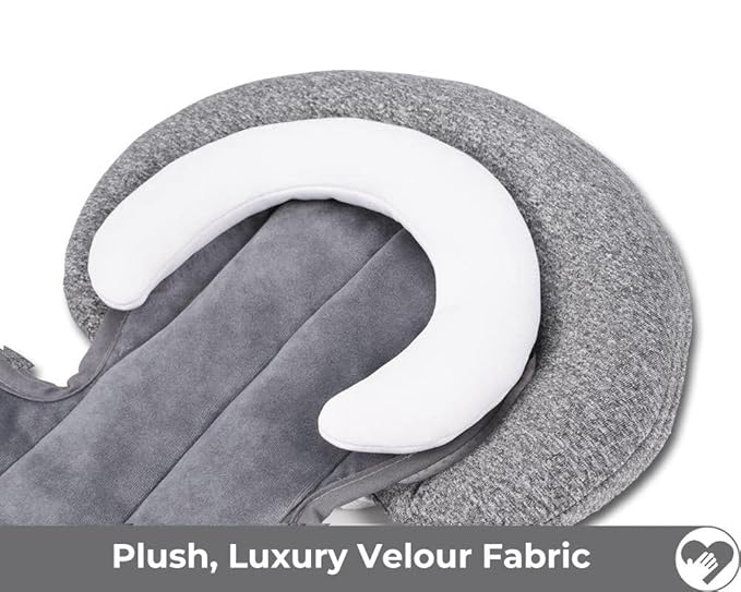 COOLBEBE New 2-in-1 Babybody Cushion for Baby Newborn Infants - Extra Soft Stroller Cushion Pads Car Seat Insert, Perfect for Carseats, Strollers, Swings, Grey-CubbioJoy