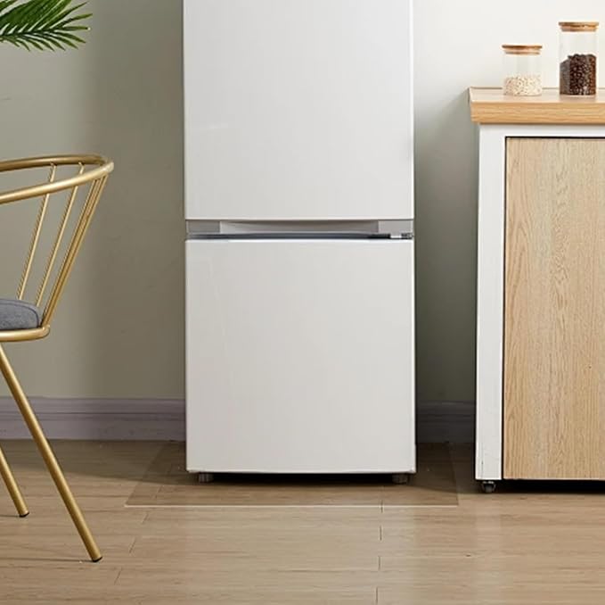 Clear Pebble Patterned Refrigerator Mat, 2mm PVC Anti-Slip Floor Protector, Scratch & Moisture Resistant, Floor Protection for Under Refrigerator (36x36 inch)-CubbioJoy