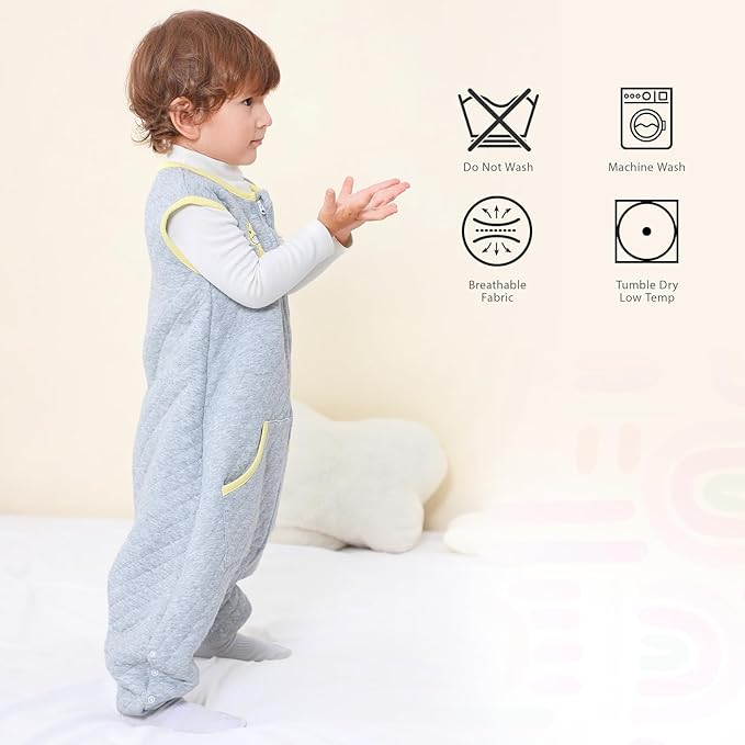 Baby Toddler Sleep Sack with Feet 2.5 TOG Winter, Wearable Blanket with Legs, Toddler Sleeping Sack Long Sleeve (Giraffe, 12-24 Month)-CubbioJoy
