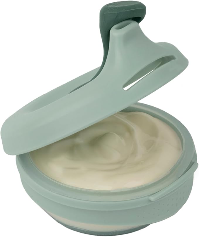 b.box Fill + Feed (Sage) | Reusable Baby Food Pouch | For Babies & Toddlers 4m+ | Silicone/Nylon Pouch, BPA-Free Lid | Dishwasher & Microwave Safe | 110mL (3.7oz, ½ Cup) Capacity-CubbioJoy