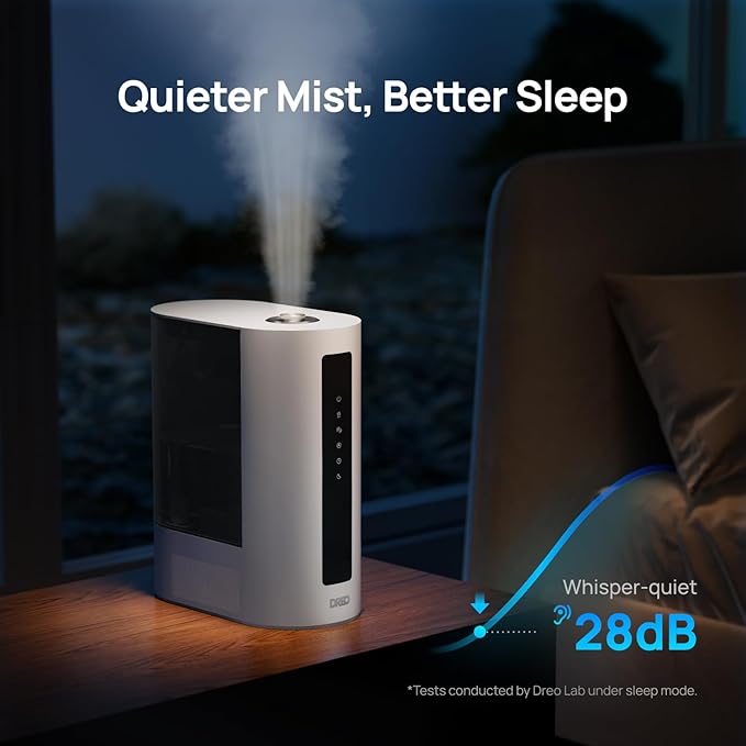 Dreo 6L Humidifier Large Room, Warm & Cool Mist Humidifiers for Bedroom, 60H Runtime, 12H Timer, Top Fill, Humidity Indicator Light, Baby, Plants, Easy Clean, HM713-CubbioJoy