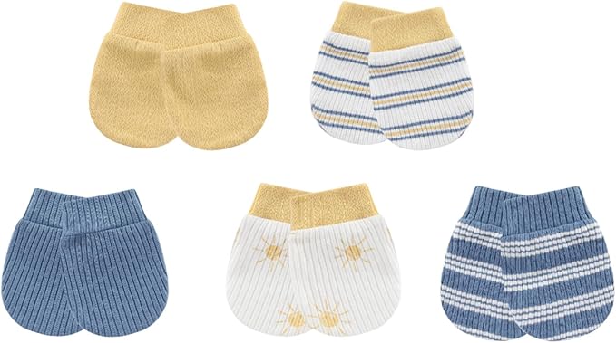 Baby Hat and Mittens Set Cotton Newborn Baby Hats Caps for Boys and Girls, 0-6 Months-CubbioJoy