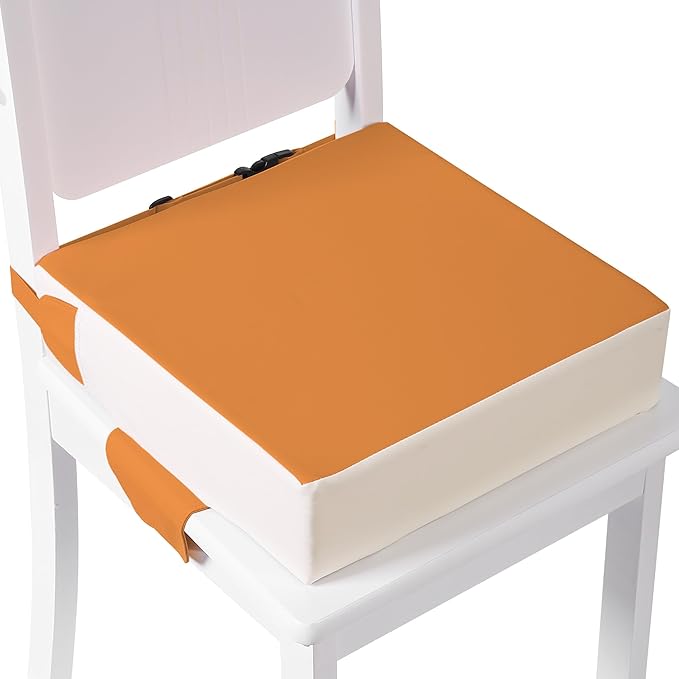 Booster Seat for Kitchen Chair with Adjustable Straps, Toddler Booster Seats for Dining Table Portable for Travel Camping Eating, Booster Cushion for Table for Baby Child Infant Kid Boy Girl-CubbioJoy