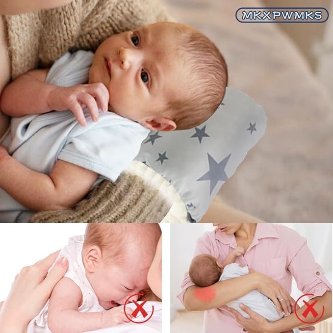 Cozy Cradle Pillow, Cozy Cradle Arm Pillow, Baby Nursing Pillow Head Support Pillow for Breastfeeding Bottle Feeding (Gray Pinstripes)-CubbioJoy