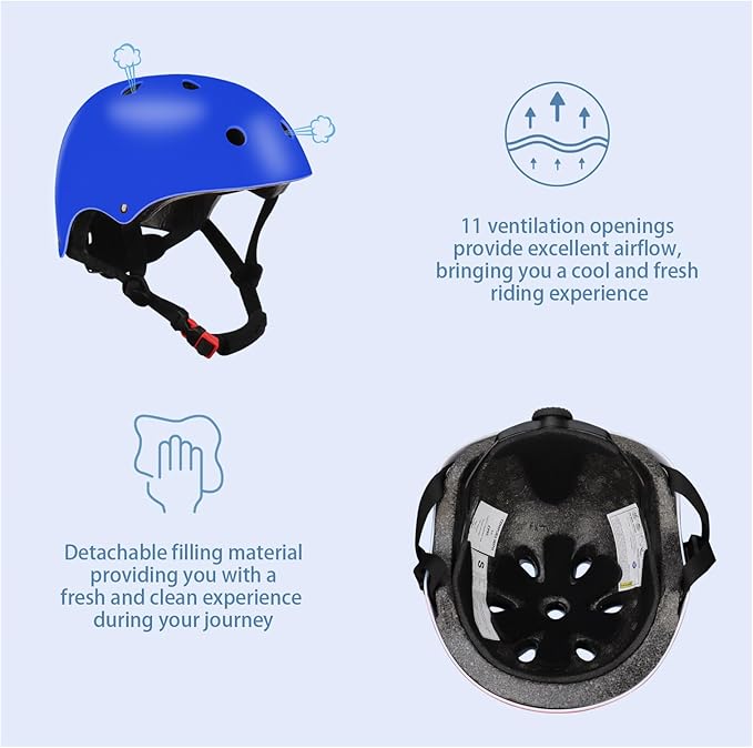 Color Gradient Adjustable Kids' Helmet with Knee & Elbow Pads Set | Multi-Sport Safety Gear for Boys & Girls Ages 5-14 | Skateboarding, Scooters, Roller & Inline Skating, Longboarding-CubbioJoy