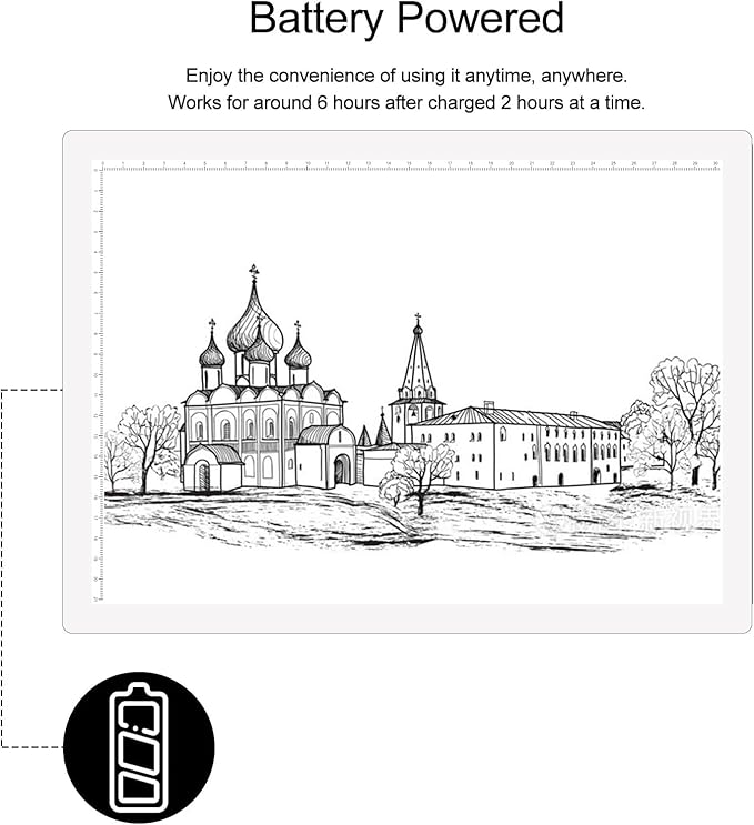A4 Rechargeable LED Tracing Light Box with Carry Bag, ELICE Wireless Battery Powered Light Pad Artcraft Lightpad Cordless Light Board for Diamond Painting Drawing Sketching Weeding Vinyl (White)-CubbioJoy