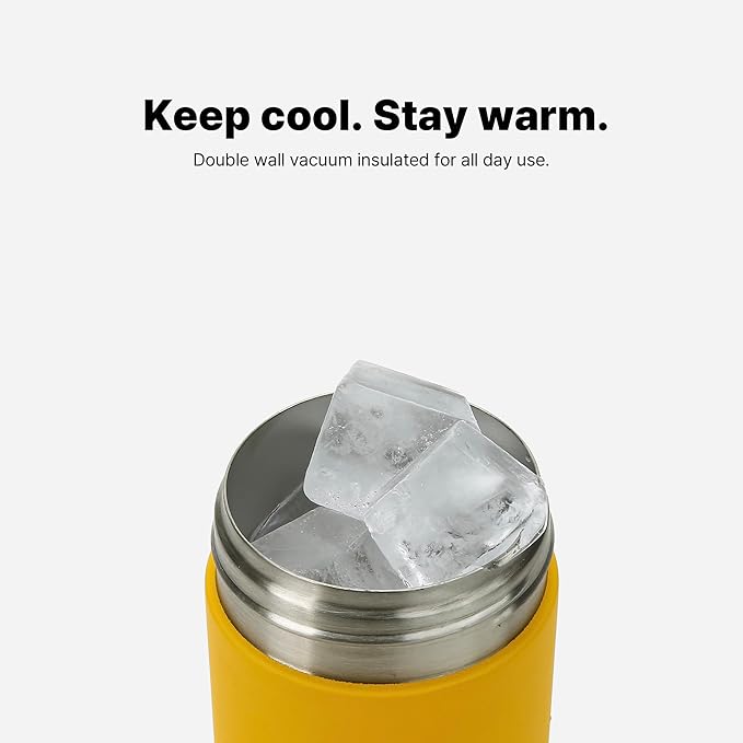 Comotomo Toddler Tumbler 8oz Insulated Sippy Cup with Silicone Straw and Spout, Yellow (Yellow)-CubbioJoy