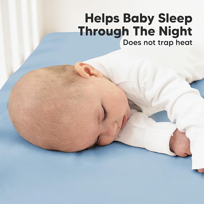 KeaBabies 2-Pack Organic Crib Sheets for Boys, Girls - 52x28 Fitted Crib Mattress Sheet Neutral, Breathable Jersey Cotton Cover for Baby Bed, Toddler Mattress, Soft & Cute Prints (Cornflower)-CubbioJoy