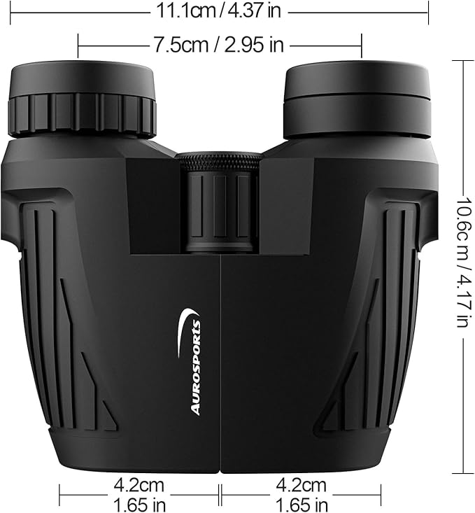 Aurosports 15x25 Compact Binoculars for Adult Kids - High Power Binoculars for Bird Watching - Easy Focus Small Binocular with Low Light Vision for Travel, Camping, Concert, Hiking-CubbioJoy