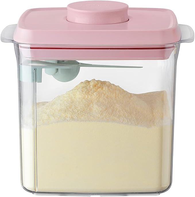 Ankou Formula Container - 1700ml Airtight Formula Dispenser One Button Handy Milk Powder Container BPA-Free Storage Containers with Scoop and Scraper Transparent 730g-CubbioJoy