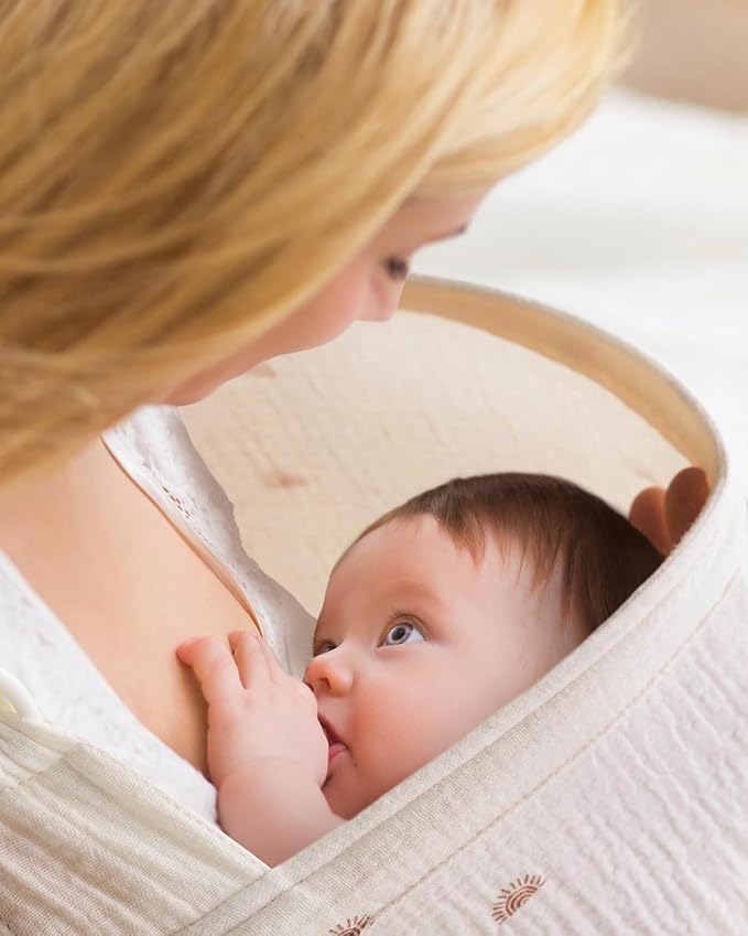 Blissful Diary Muslin Nursing Cover for Breastfeeding, Breathable Breastfeeding Cover up with Arch Neckline for Women, Nursing Apron (Rainbow)-CubbioJoy