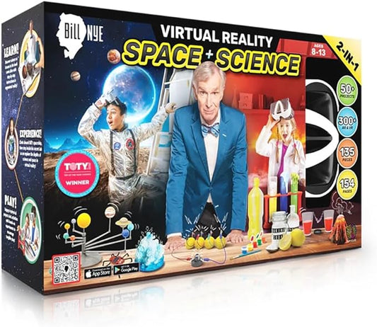 Bill Nye's VR Science Kit and VR Space Lab - Virtual Reality Kids Science Kit, Book and Interactive STEM Learning Activity Set (2 in 1 Combo Pack) - for Ages 8 and Up [Packing May Vary]-CubbioJoy