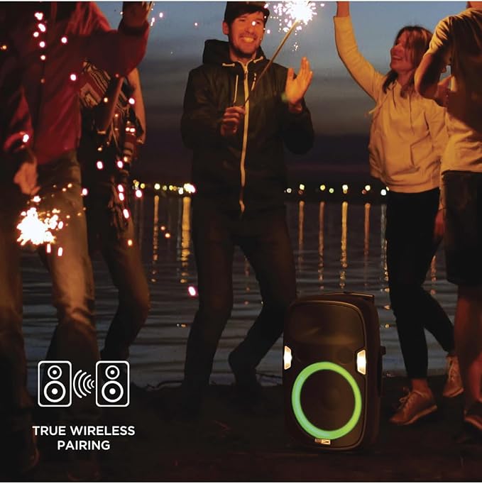 Altec Lansing SoundRover 75 Wireless Speaker 75W Bluetooth Speaker with a Long Lasting 10 Hour Battery, 50 Foot Range, Multi LED Party Modes, True Wireless Pairing, Bonus Microphone-CubbioJoy