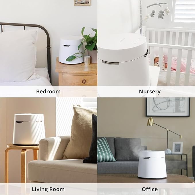 Carepod 31S Stainless Steel Humidifier for Large Room, Quiet & Safe for Baby, Only 3 Washable Parts & Easy to Clean, Ultrasonic Cool Mist Humidifiers for Bedroom, Filter-Free, Lasts 30Hrs (1Gal/4L)-CubbioJoy