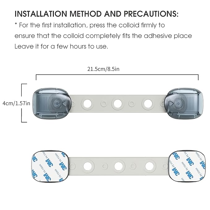 5 Pack Cabinet Locks Baby Proofing, Child Proof Cabinet Locks with Sticky Adhesive Pads, Child Locks for Cabinets and Drawers, RV Refrigerator, Oven Lock Child Safety Baby Cabinet Locks-CubbioJoy