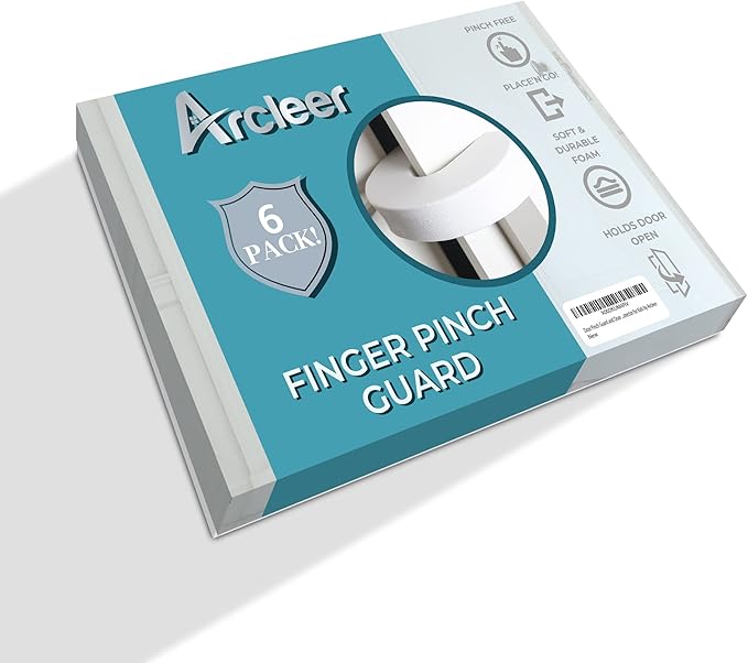 Door Pinch Guard and Door Slam Stopper 6pk. Use Safety Door Guard Made of Soft Foam to Keep Door Open. Serves As a Protector for Kids by Arcleer-CubbioJoy