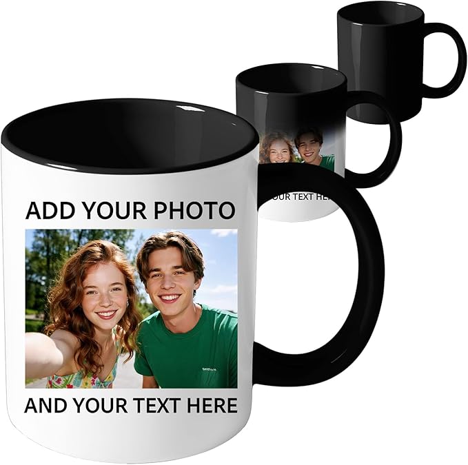 Custom Mug, Customized Photo Coffee Mug, Personalized 11 Oz Ceramic Mug with Text Logo Photo, Taza Personalizadas for Men Women-CubbioJoy