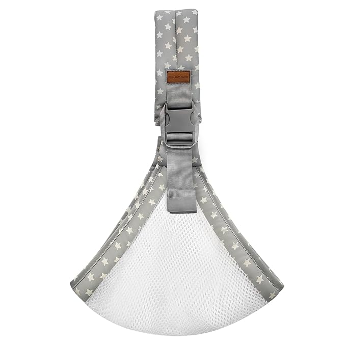 Baby Sling Carrier Newborn to Toddler Adjustable One-Shoulder Design with Hip Seat Support, Labor-Saving Baby Wraps Carrier 10-30 lbs(Mesh,Star)-CubbioJoy