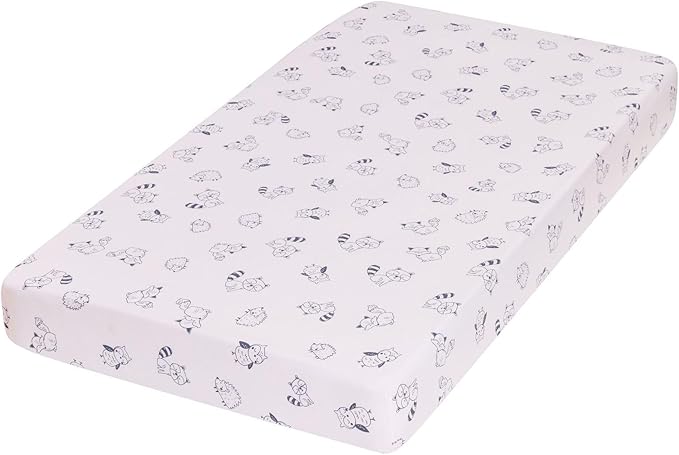Blue Woodland Nursery Crib Bedding Set for Boys 3 Pieces Fox Owl Raccoon Baby Boy Cot Bedding Set-CubbioJoy