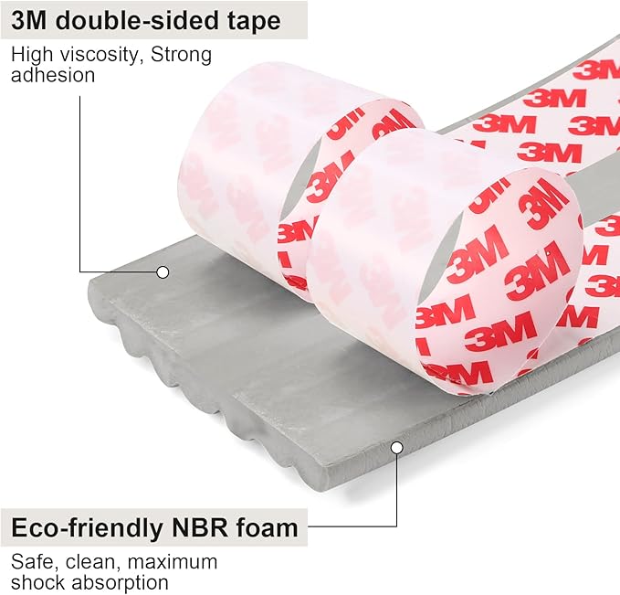Baby Proofing Edge Protector 6.6 feet with 3M Strong Adhesive Pre-Taped, Baby Proof Padding Extra Wide Edge Safety Guards for Sharp Edges, Table, Desk- Grey-CubbioJoy