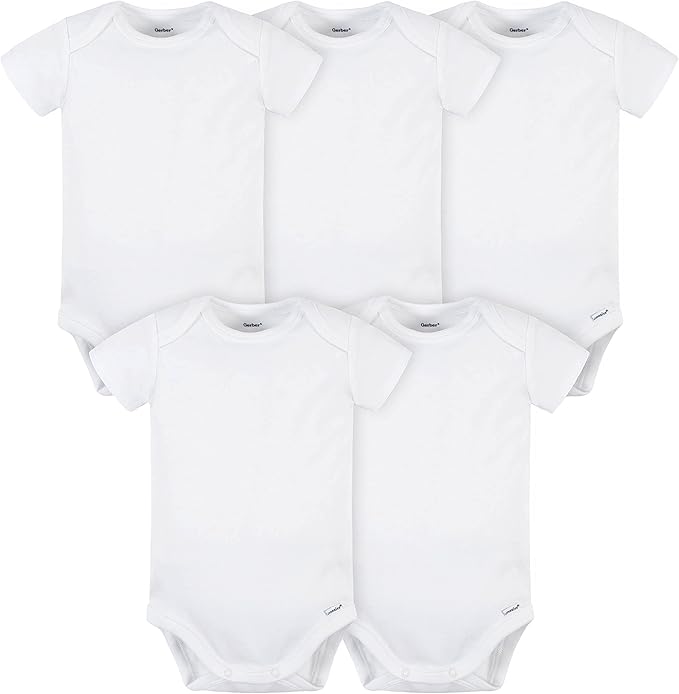 Gerber baby-boys 5 Pack Onesies Multi-packs Bundle Interlock 180 Gsm-CubbioJoy