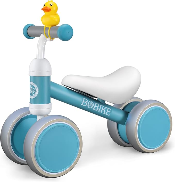 Baby Balance Bike Toys for 12-36 Months Kids Toy Boy and Girls Gifts Toddler Best First Birthday Gift Children Walker No Pedal Infant 4 Wheels Bicycle (Classic, Light Blue)-CubbioJoy