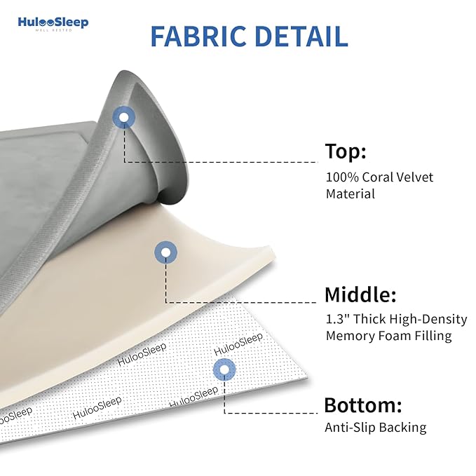 Baby Play Mat for Floor,1.3" Thick Elasti-Foam 74×50 Playpen Mat for Toddlers Infant Kids,Water-Repellent Soft Coral Velvet for Tummy Time, Non-Slip Backing for Crawling,Tatami Style(Light Grey)-CubbioJoy