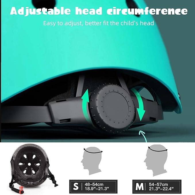 Kids Bike Helmet Set Adjustable for Children, Boys, Girls and Teenagers Aged 3-8 Years Includes Elbow, Knee, Wrist Guards Children's Helmet Protection Set for Bikes SkateboardsRollerskates-CubbioJoy