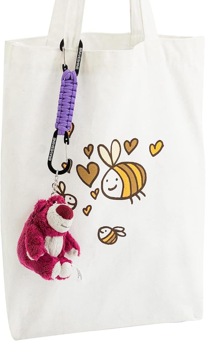 BRAVESHINE Paracord Keychain Carabiner Clip, D Ring Lanyard Hanger Stroller Hook for Water Bottle, Key, Backpacks, Men, Women-CubbioJoy