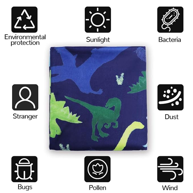 Baby Car Seat Cover, Multi- use Nursing Cover for Breastfeeding, Carseat Cover Boys, Dinosaur Baby Shower Stuff for Newborn, Soft Breathable-CubbioJoy