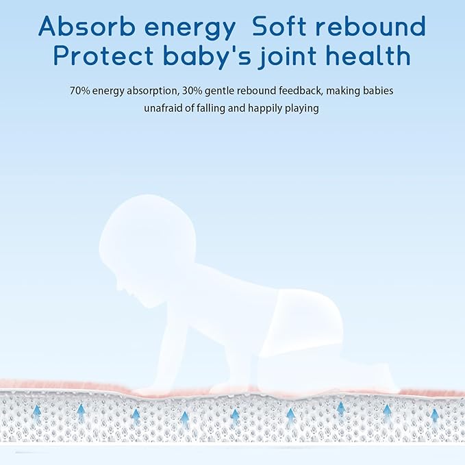 Baby Play Mat for Floor Tummy Time Mat Nursery Rug Muscle Area Rug Playroom Tatami 79"x138" Memory Foam 1.3" Thick Crawling For Babies,Toddlers, Infants, Kids,Floor(Pink)-CubbioJoy