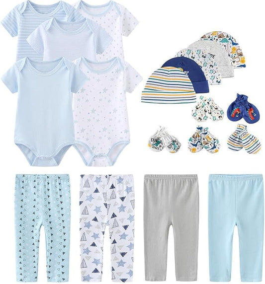 Kiddiezoom Unisex Baby Layette Essentials Giftset Clothing Set 19-Piece For Newborn Baby-CubbioJoy