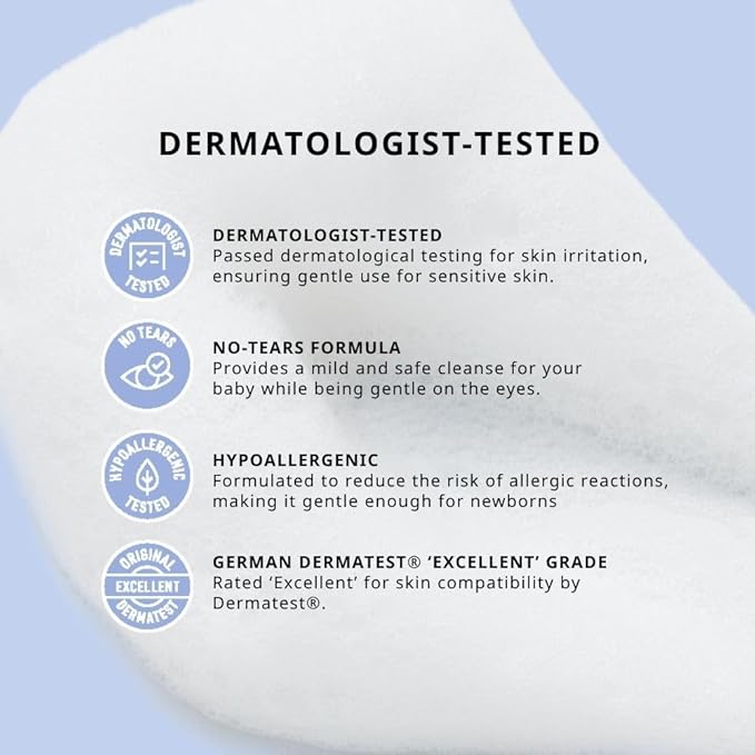 Cha&Mom Head-to-toe Korean Baby Skincare - Hypoallergenic, Plant Based, and Natural Hair & Body Wash, 10.58oz-CubbioJoy