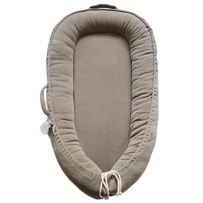 Infant Lounger, Baby Nest Cover for Baby Girls & Boys, Newborn Essentials for Baby 0-12 Months, 100% Cotton Breathable (Fields of Rye, Corduroy)-CubbioJoy