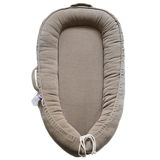 Infant Lounger, Baby Nest Cover for Baby Girls & Boys, Newborn Essentials for Baby 0-12 Months, 100% Cotton Breathable (Fields of Rye, Corduroy)-CubbioJoy