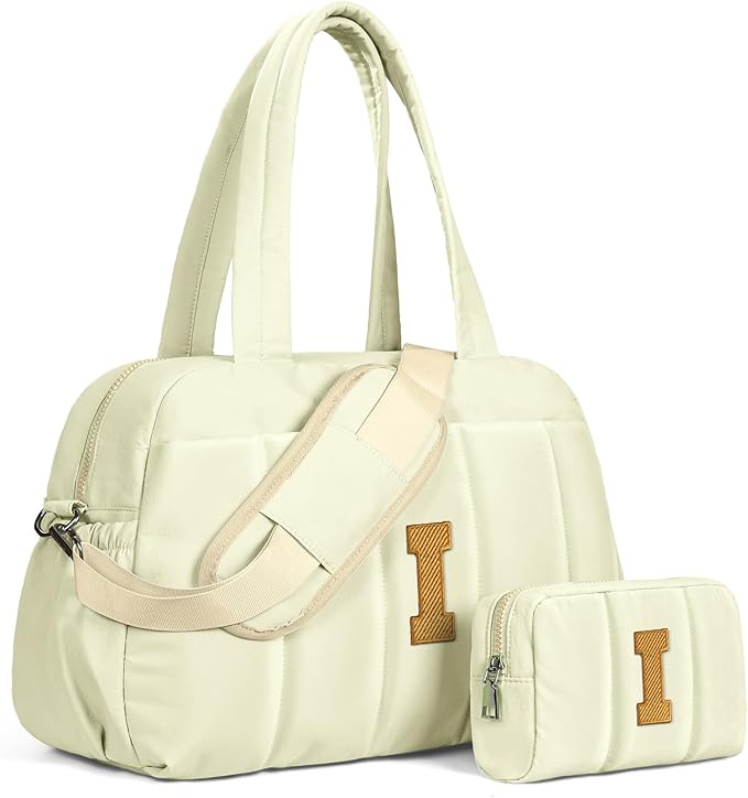 Birthday Gifts for Her-Duffle Bag for Travel Women, Travel Bags，Initial Overnight Bag with Wet Pocket，Lightweight Weekender Bags Personalized Gym Tote with Makeup Pouch-CubbioJoy