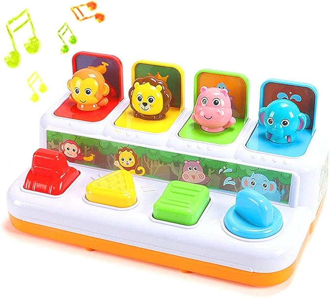 Animal Park Interactive Pop Up Music Toy,Up- Early Education Activity Center Toy, Ages 7 8 9 10 11 12 Months and up Infant Toddlers Toys.-CubbioJoy