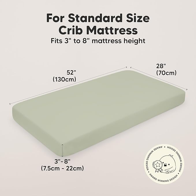 KeaBabies 2-Pack Organic Crib Sheets for Boys, Girls - 52x28 Fitted Crib Mattress Sheet Neutral, Breathable Jersey Cotton Cover for Baby Bed, Toddler Mattress, Soft & Cute Prints (Foxtrot)-CubbioJoy