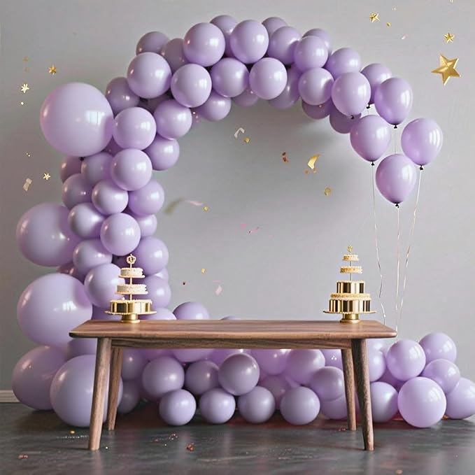 140pcs Makani Purple Round Balloons Different Sizes 18 12 10 5 Inch Latex Balloons for Arch Decoration Party Balloon Kit for Graduation Birthday Party Wedding Balloon Baby Shower Decoration-CubbioJoy