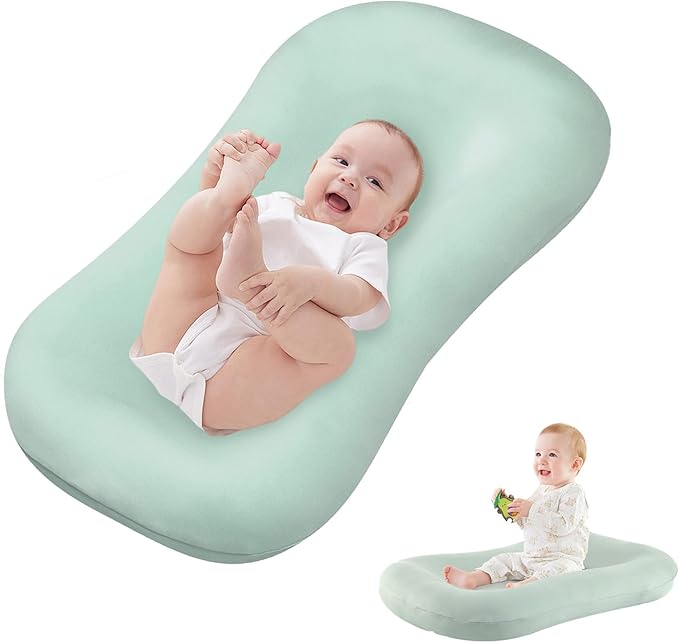 Baby Lounger Pillow, Infant Lounger for 0-24 Months, Soft Cotton and Portable Baby Lounger for Home (Green)-CubbioJoy