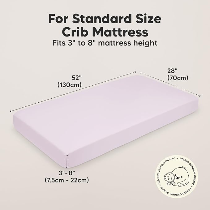 KeaBabies 2-Pack Organic Crib Sheets for Boys, Girls - 52x28 Fitted Crib Mattress Sheet Neutral, Breathable Jersey Cotton Cover for Baby Bed, Toddler Mattress, Soft & Cute Prints (Thistle)-CubbioJoy