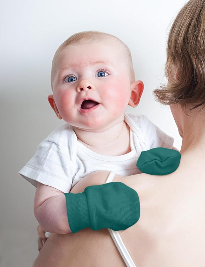 Cute Baby Mittens Newborn, No Scratch Baby Boy Mittens, Baby Girl Hat Gloves for Toddlers, Infant, Newborn-CubbioJoy